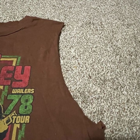 Bob Marley Jammin Zion 1978 Tour Brown Medium Tshirt cut Sleeves - Picture 4 of 8